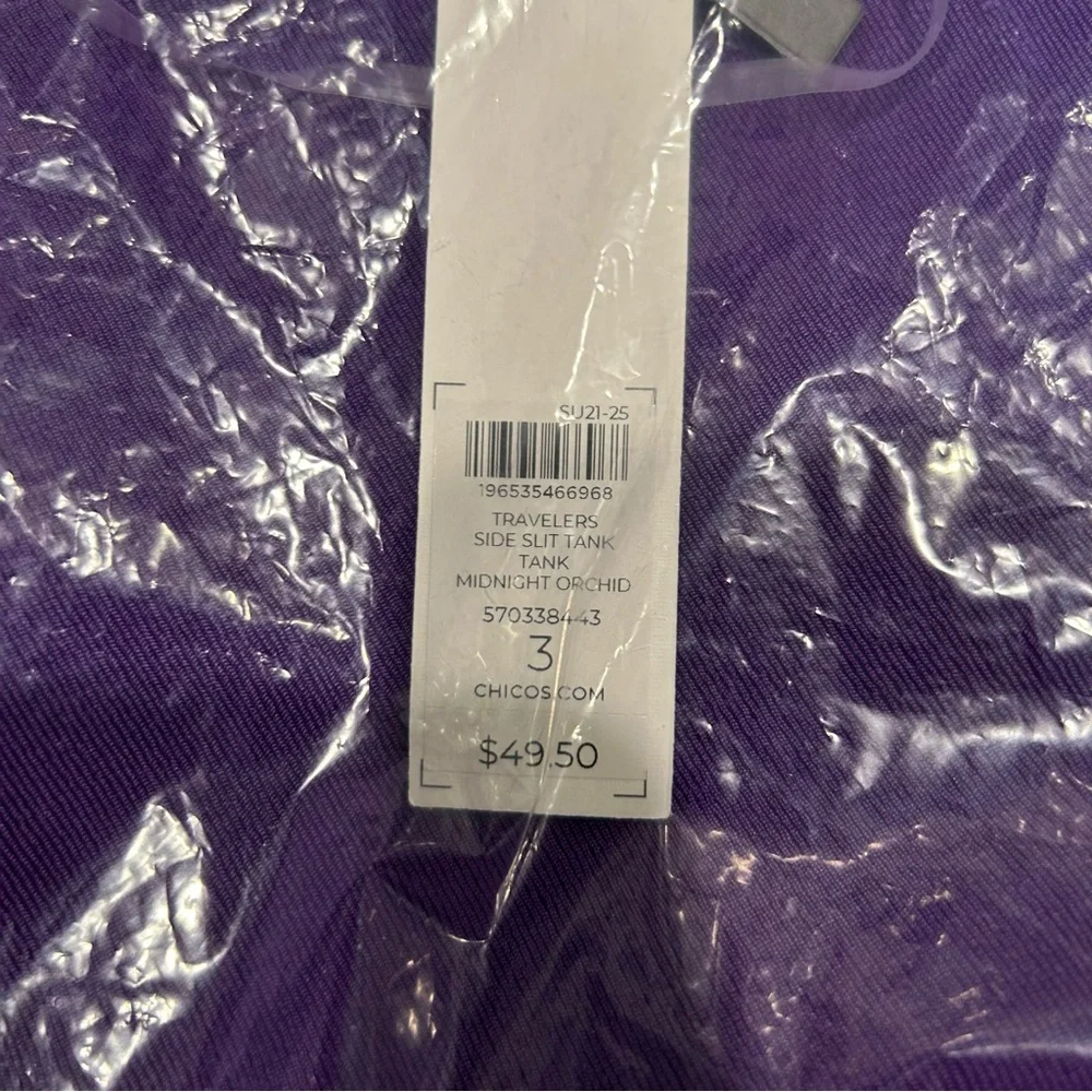 Chico's Travelers™ Side Slit Tank Midnight Orchid XL - Picture 5 of 6